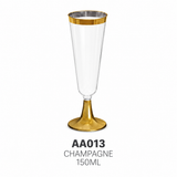 Taça Champagne Ouro AA013 - 150ml - 04 un - Silver Festas