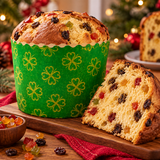 Forma de Panetone Verde - 500g - 10un - Ultrafest