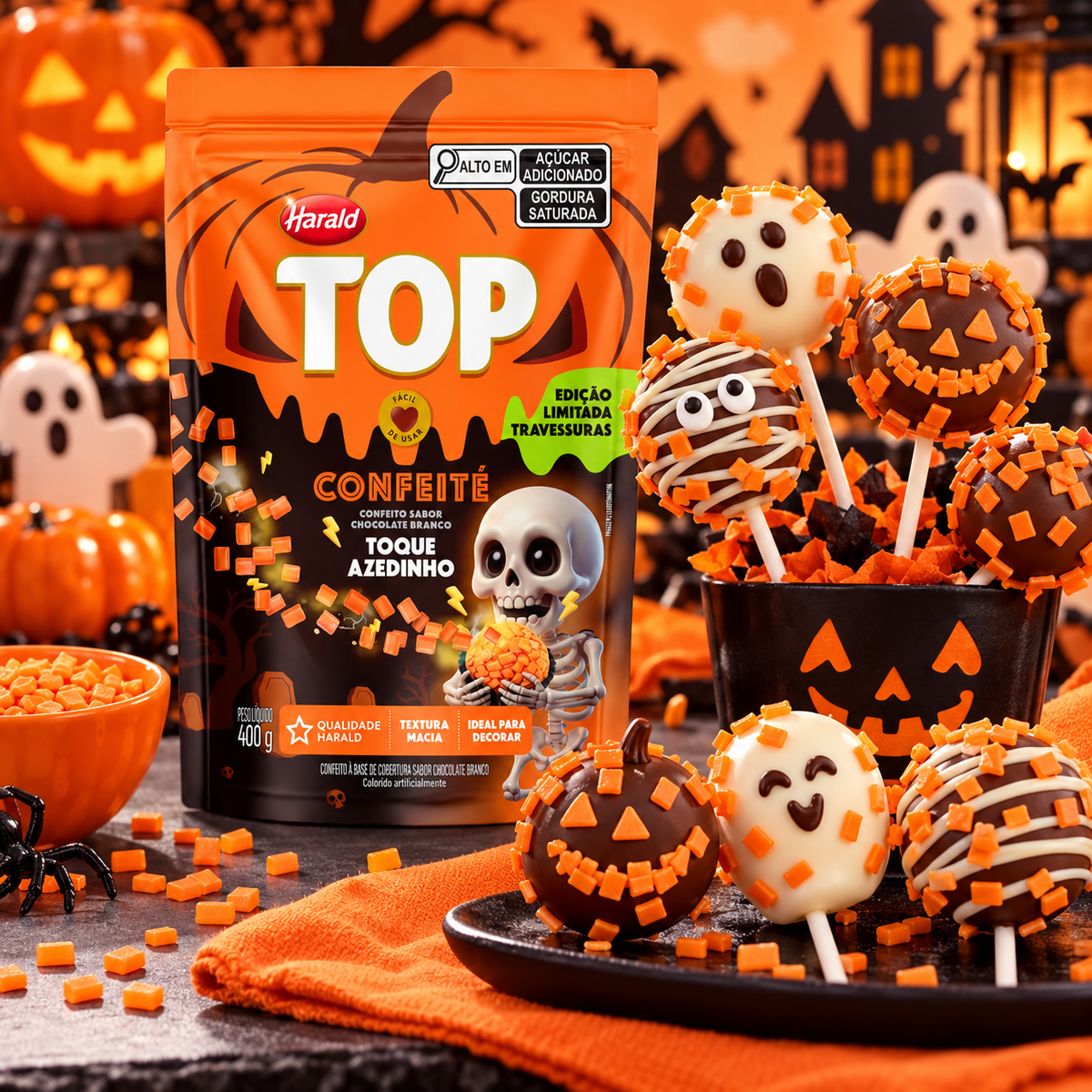 Confeité TOP Toque Azedinho - Laranja - 400g - Harald