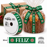 Fita Cetim Feliz Natal (ECF005S Cor 306) 22mmx10m - Fitas Progresso