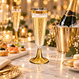 Taça Champagne Ouro AA013 - 150ml - 04 un - Silver Festas