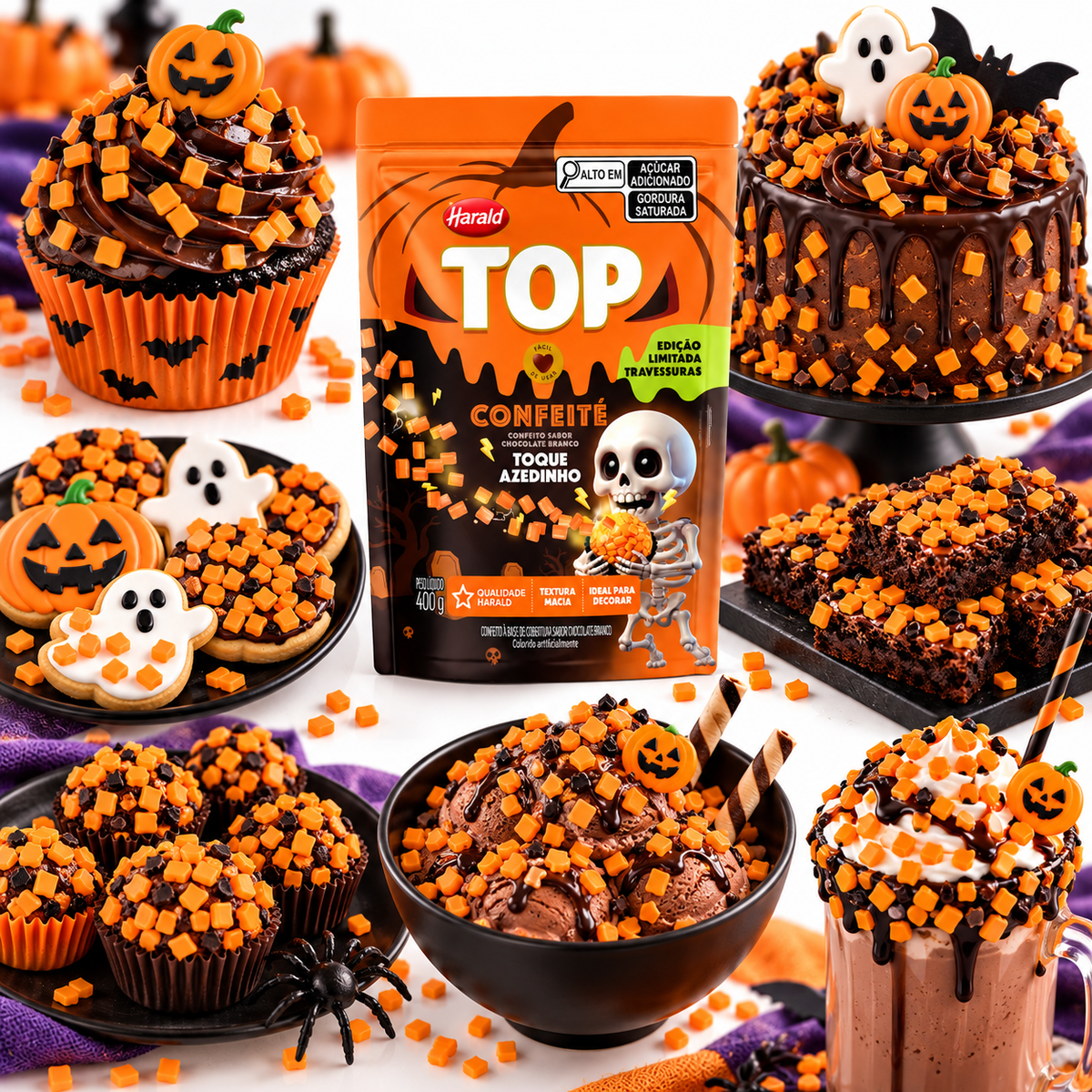 Confeité TOP Toque Azedinho - Laranja - 400g - Harald