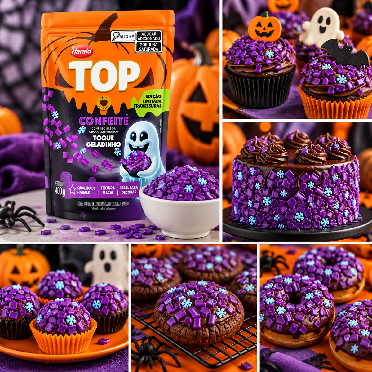 Confeité TOP Toque Geladinho - Roxo - 400g - Harald