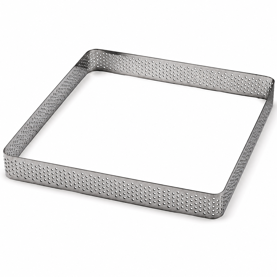 Aro Quadrado Inox Micro Perfurado -  8x8x2cm - Cromus