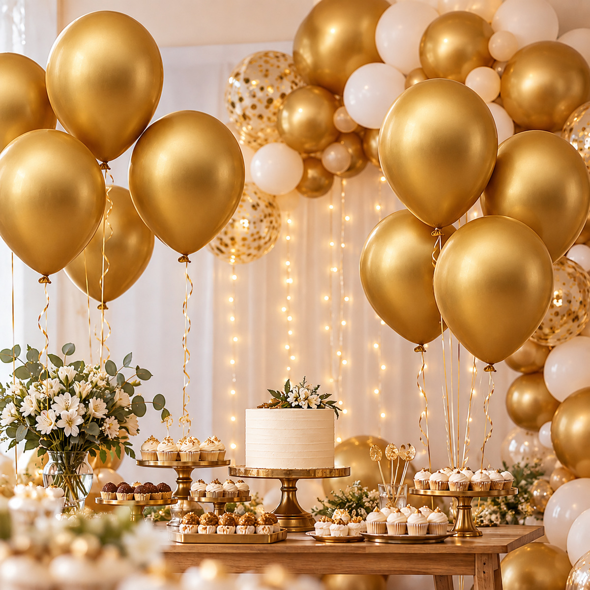 Balão Red 9" Aluminio - Dourado - 25un - Happy Day