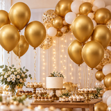 Balão Red 9" Aluminio - Dourado - 25un - Happy Day