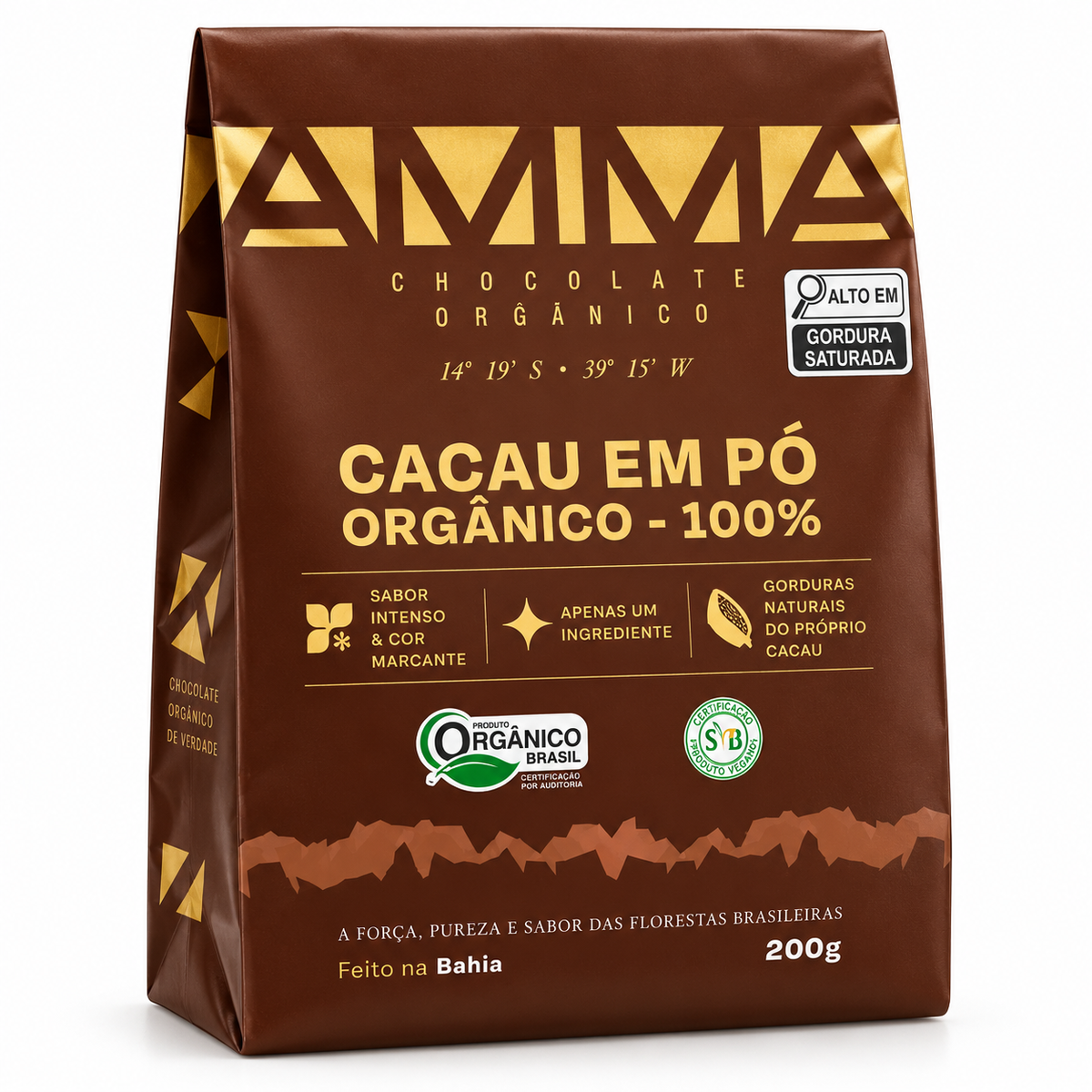 Cacau em Pó Orgânico 100% - 200g - Amma