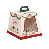 Caixa de Panetone "Memórias de Natal" 100g - Marfim - 10x10x9cm - Cromus