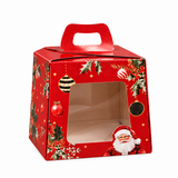 Caixa de Panetone Vermelha de 100g - Natal Afetivo - 10x10x9cm - Cromus