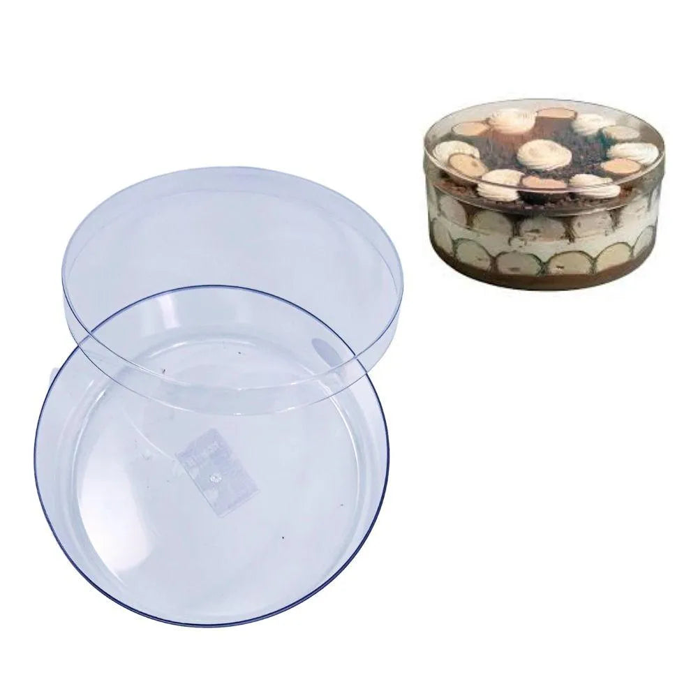 Cake Box Cristal Redonda com Tampa - 2 litros - Blue Star