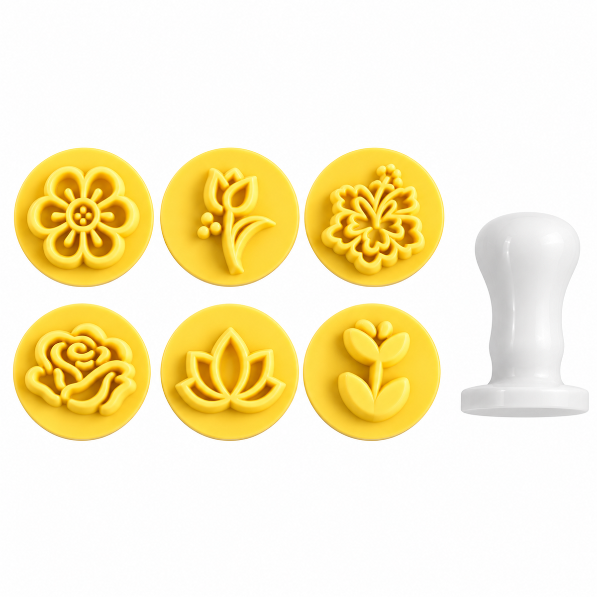 Kit Carimbos Flores - Amarelo - 2cm - Blue Star