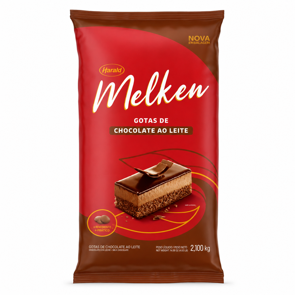 Chocolate em Gotas Ao Leite Melken - 2,1Kg - Harald