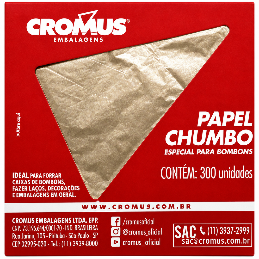Folha Chumbo Champagne - 300 un - Cromus