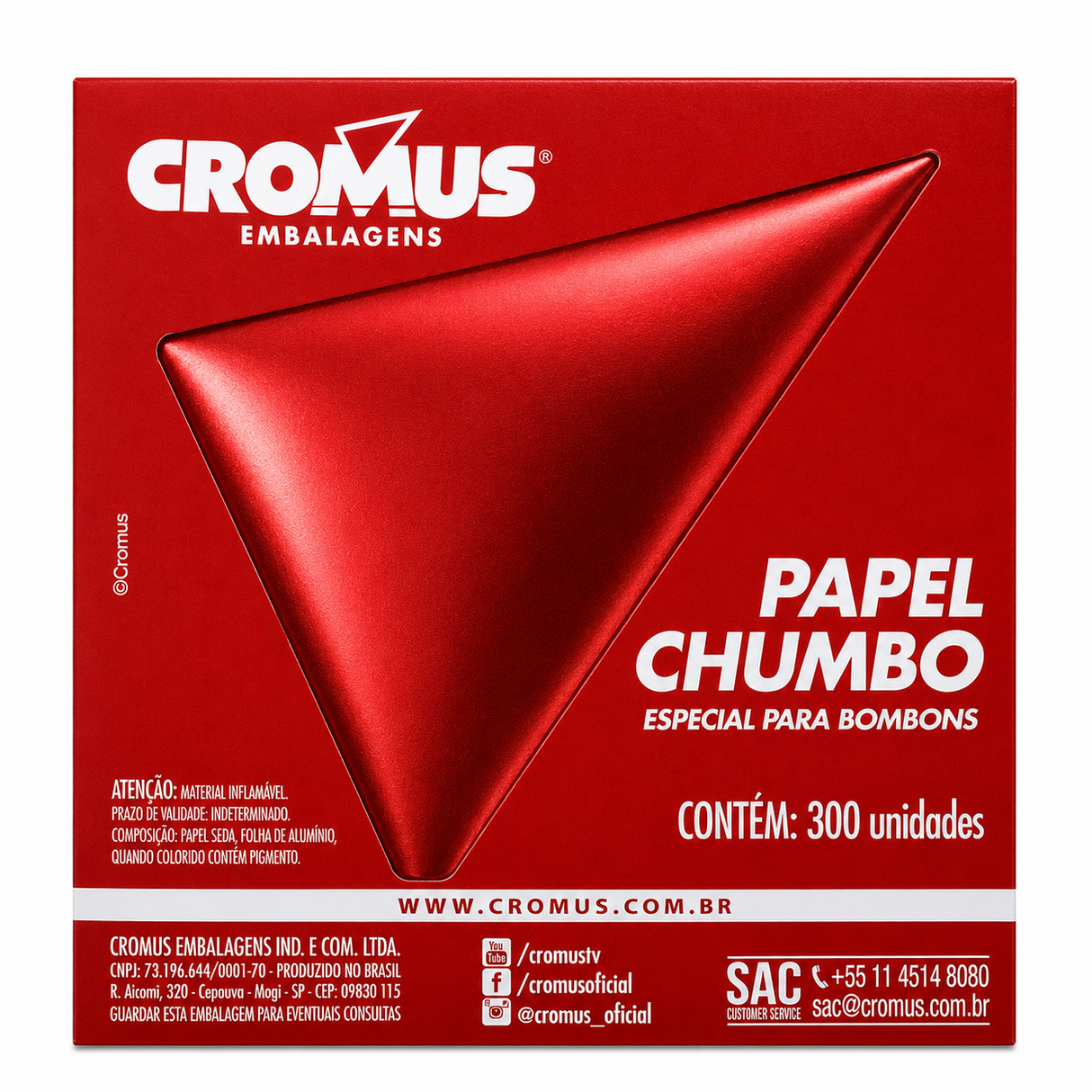 Folha Chumbo Vermelho 10x9,8 - 300un - Cromus