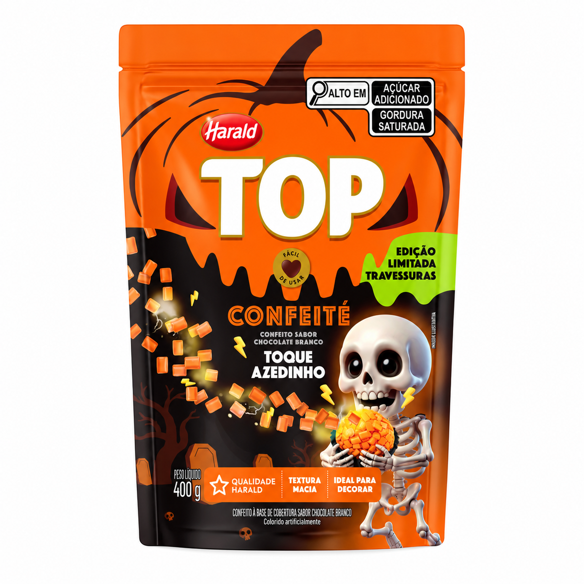 Confeité TOP Toque Azedinho - Laranja - 400g - Harald