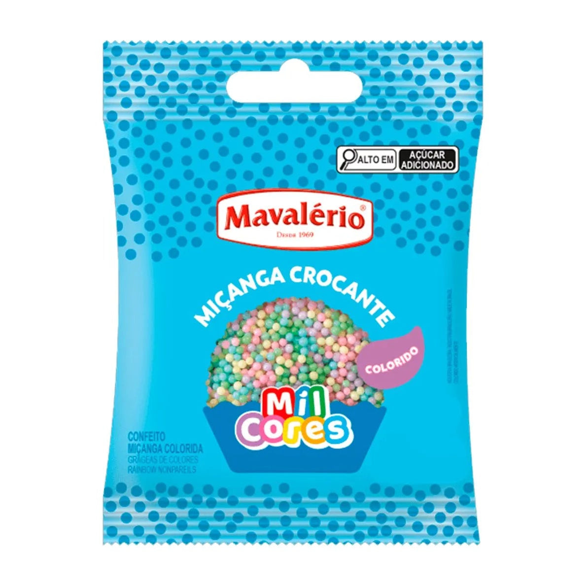 Confeito Miçanga Mil Cores Baby - 120g - Mavalério