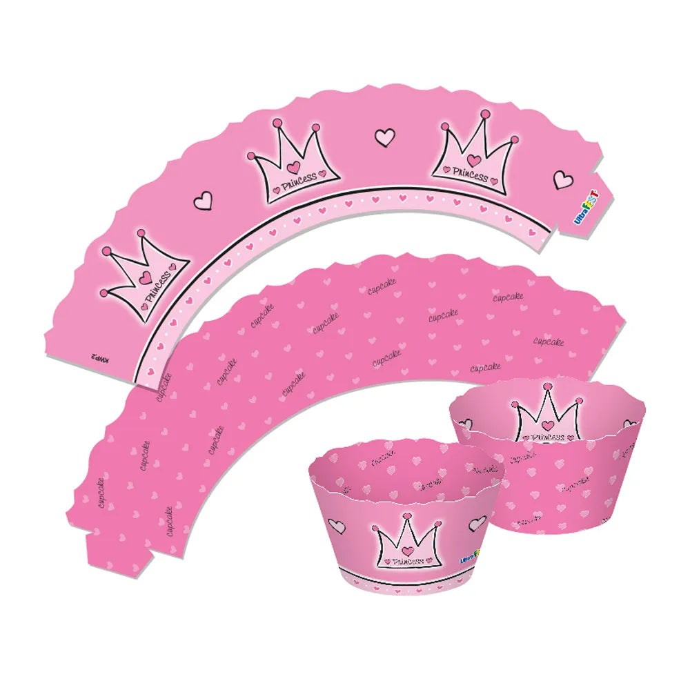 Cupcake Wrapper Pink Princess - 12un - Ultrafest