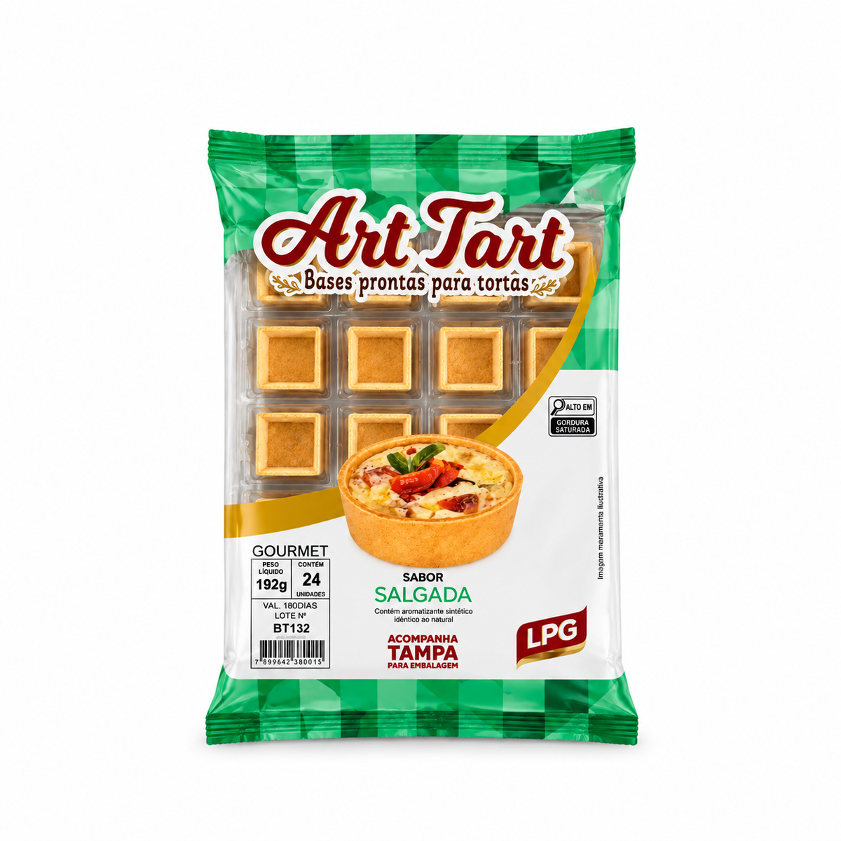 Base para Torta Salgada Gourmet Quadrada - 3,5x3,5cm - Art Tart