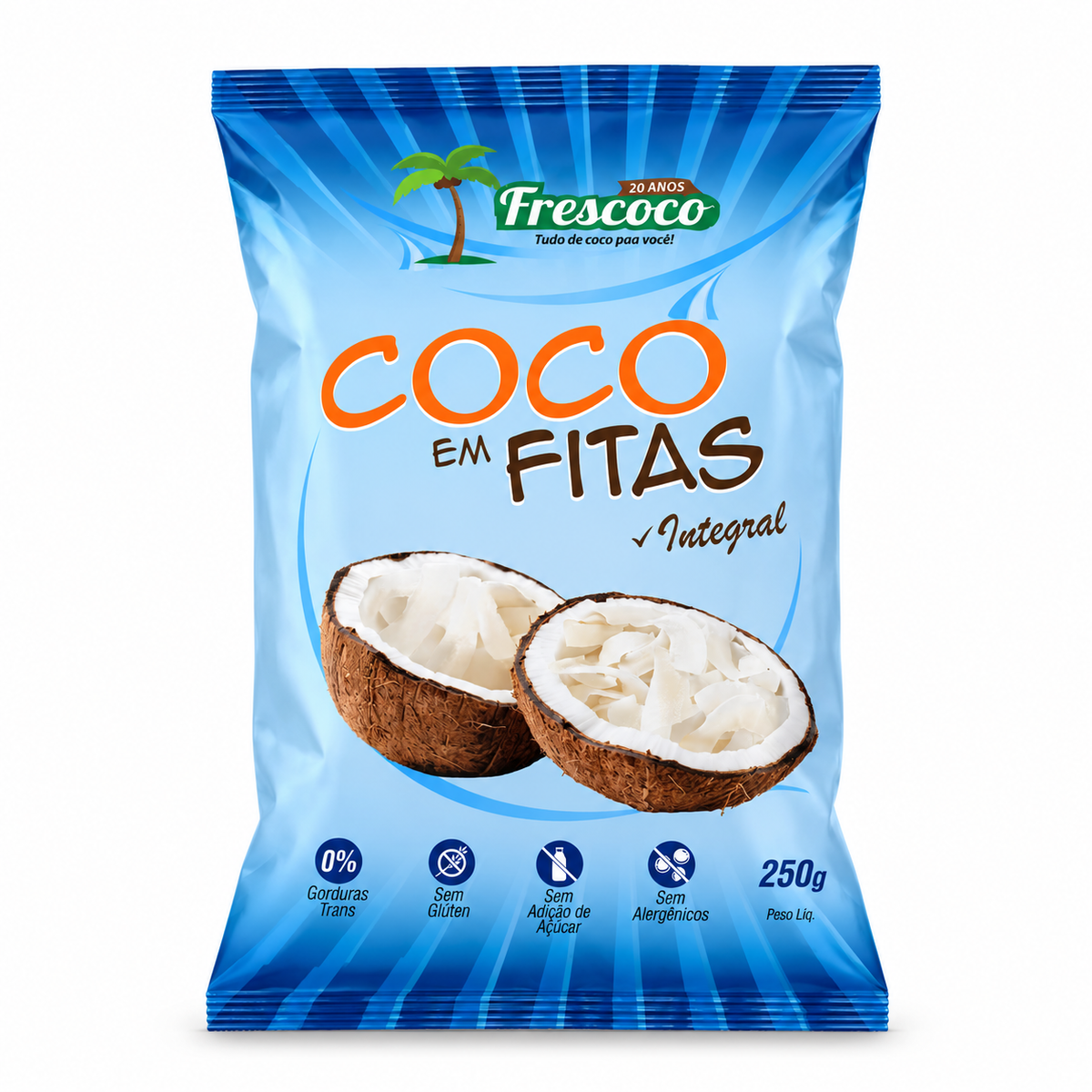 Coco em Fitas Integral - 250g - Frescoco