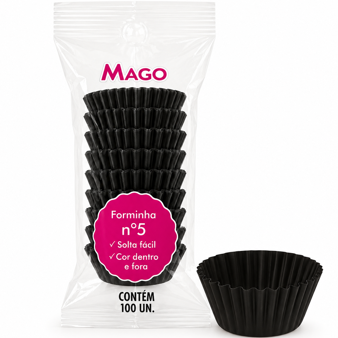 Forminha Papel Preto N.5 - 100un - Mago