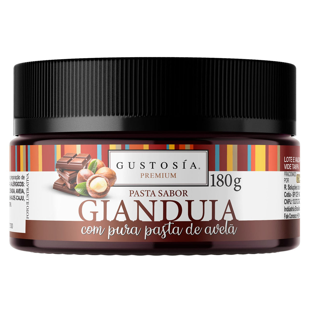 Pasta De Chocolate Com Avelã 'Gianduia' - Gustosía Premium - 180G - Mec3
