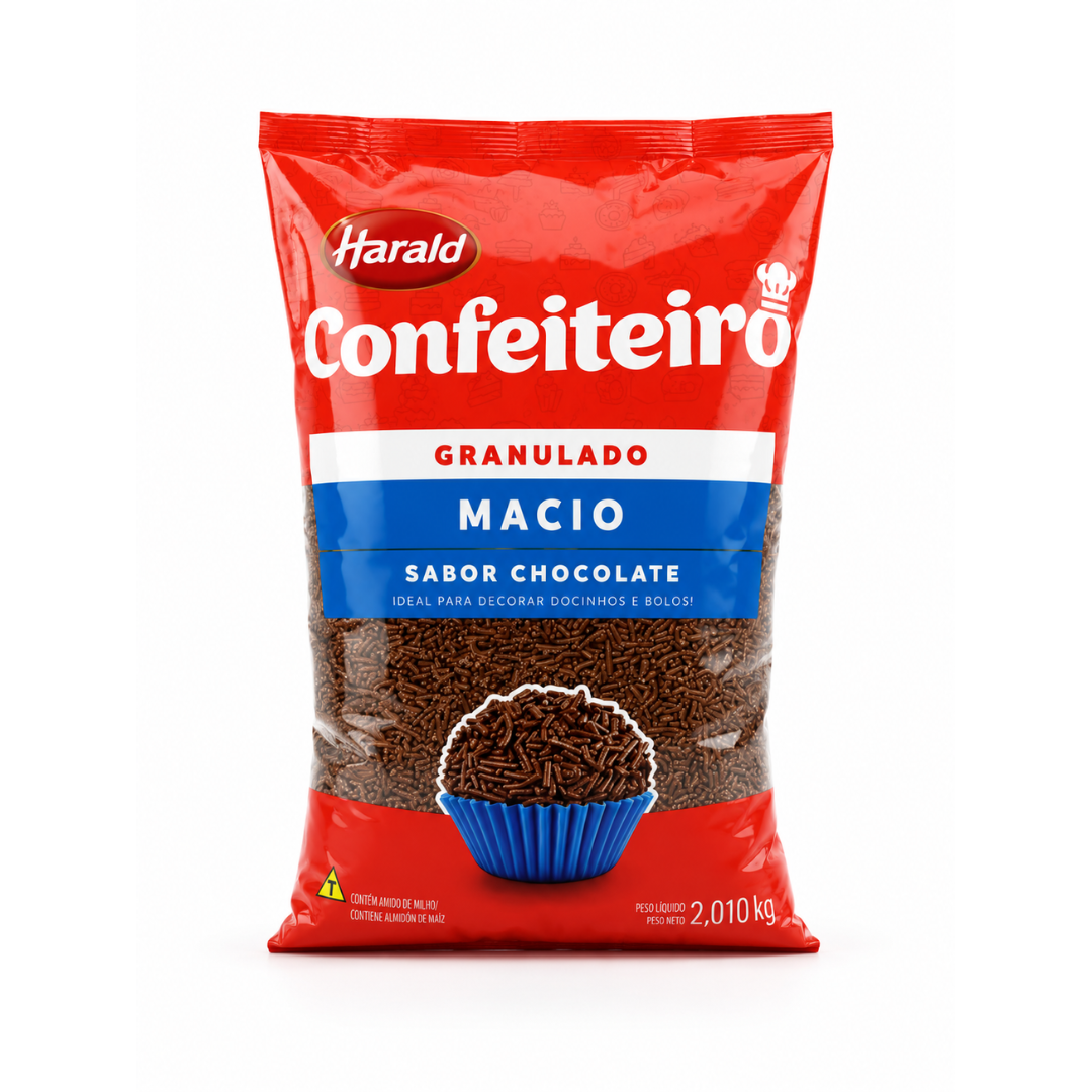 Chocolate Granulado Macio Escuro - 2.01kg - Harald