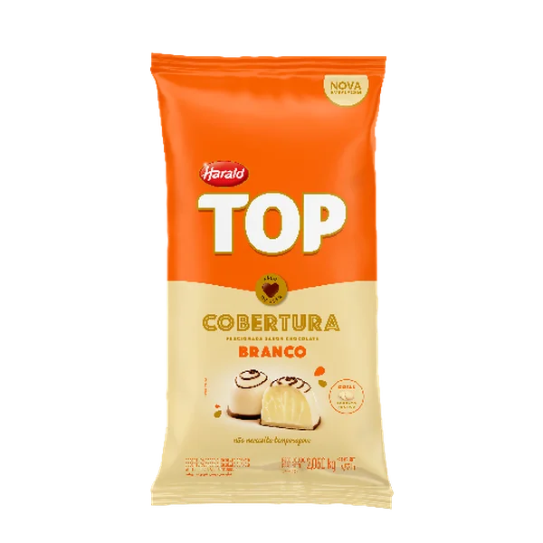 Cobertura Fracionada em Gotas Sabor Chocolate Branco Top - 2,05Kg - Harald