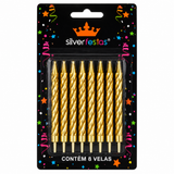 Vela Espiral Dourada V023 - Silver Plastic