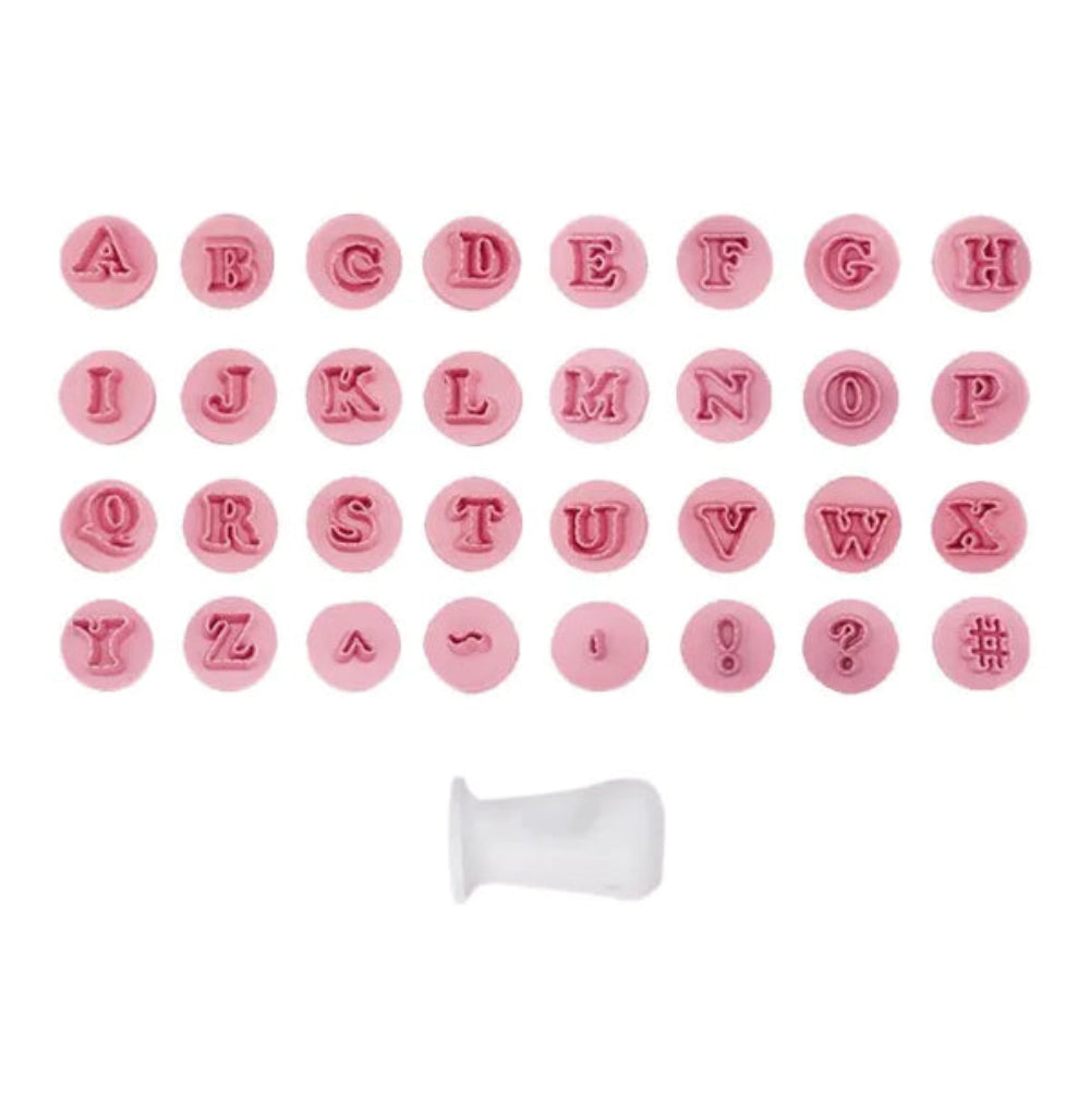 Kit Carimbo Letras Fofas - Rosa Bebê - 2cm - Blue Star