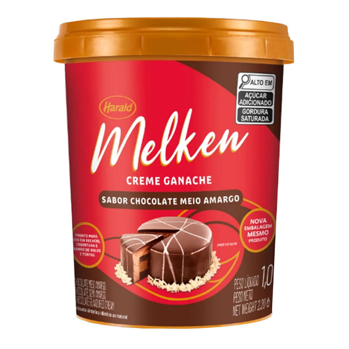 Recheio De Ganache De Chocolate Meio Amargo 1Kg - Harald Melken