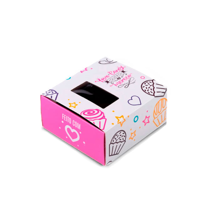 Embalagem Para 4 brigadeiros Com Visor Love Candy Pacote (c/10 unid) - Sulformas