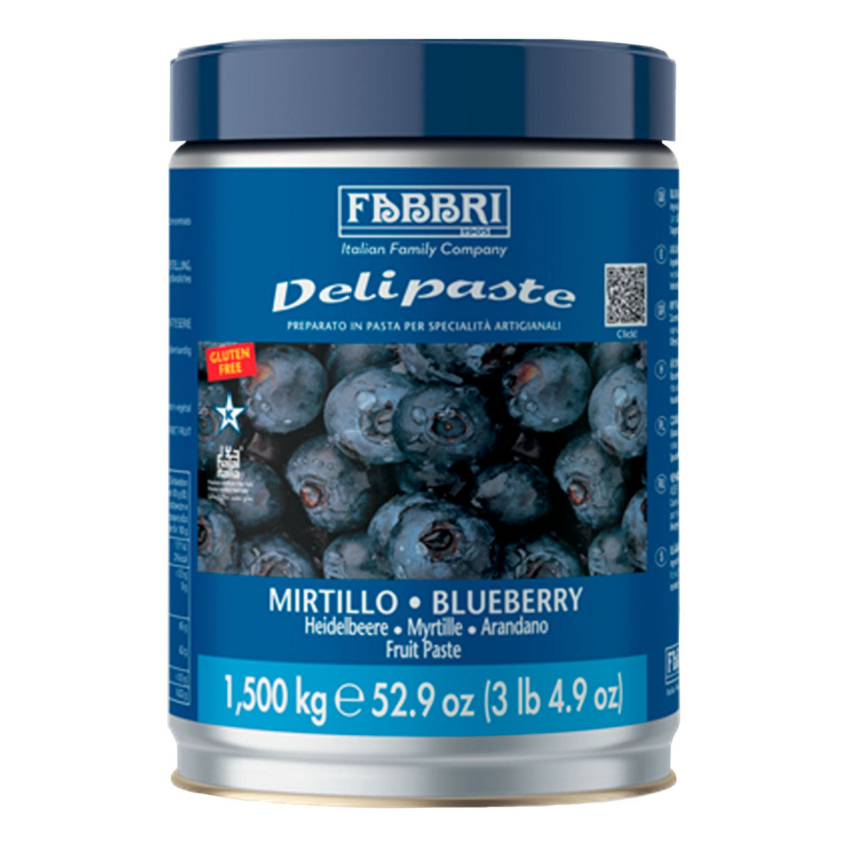 Pasta Delipaste Mirtilo Blueberry 1,5Kg - Fabbri
