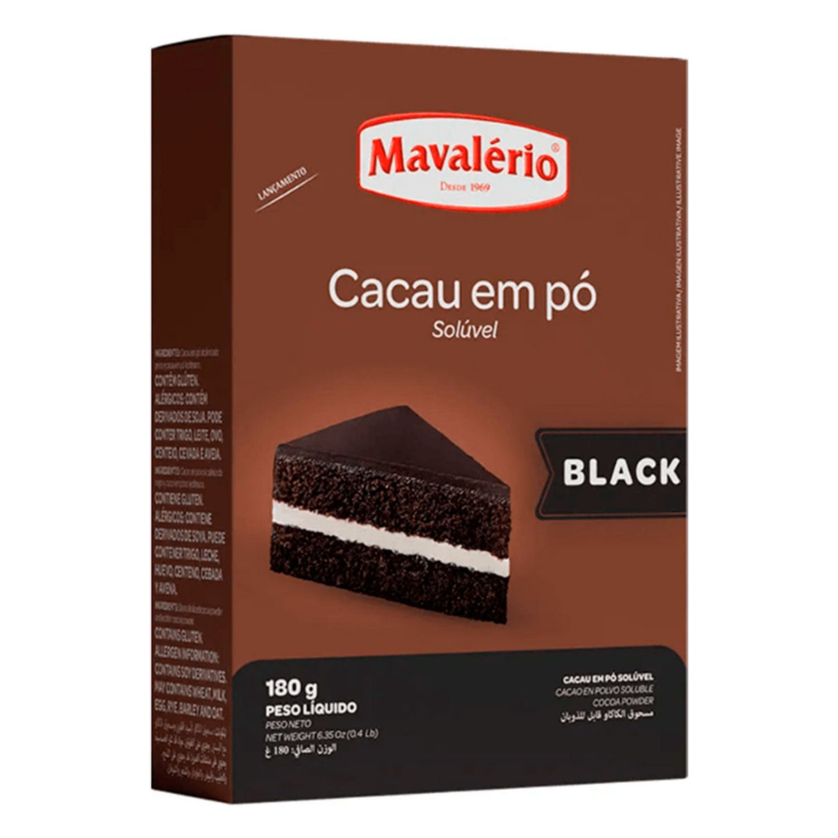 Cacau Em Pó Black Solúvel 180g - Mavalério
