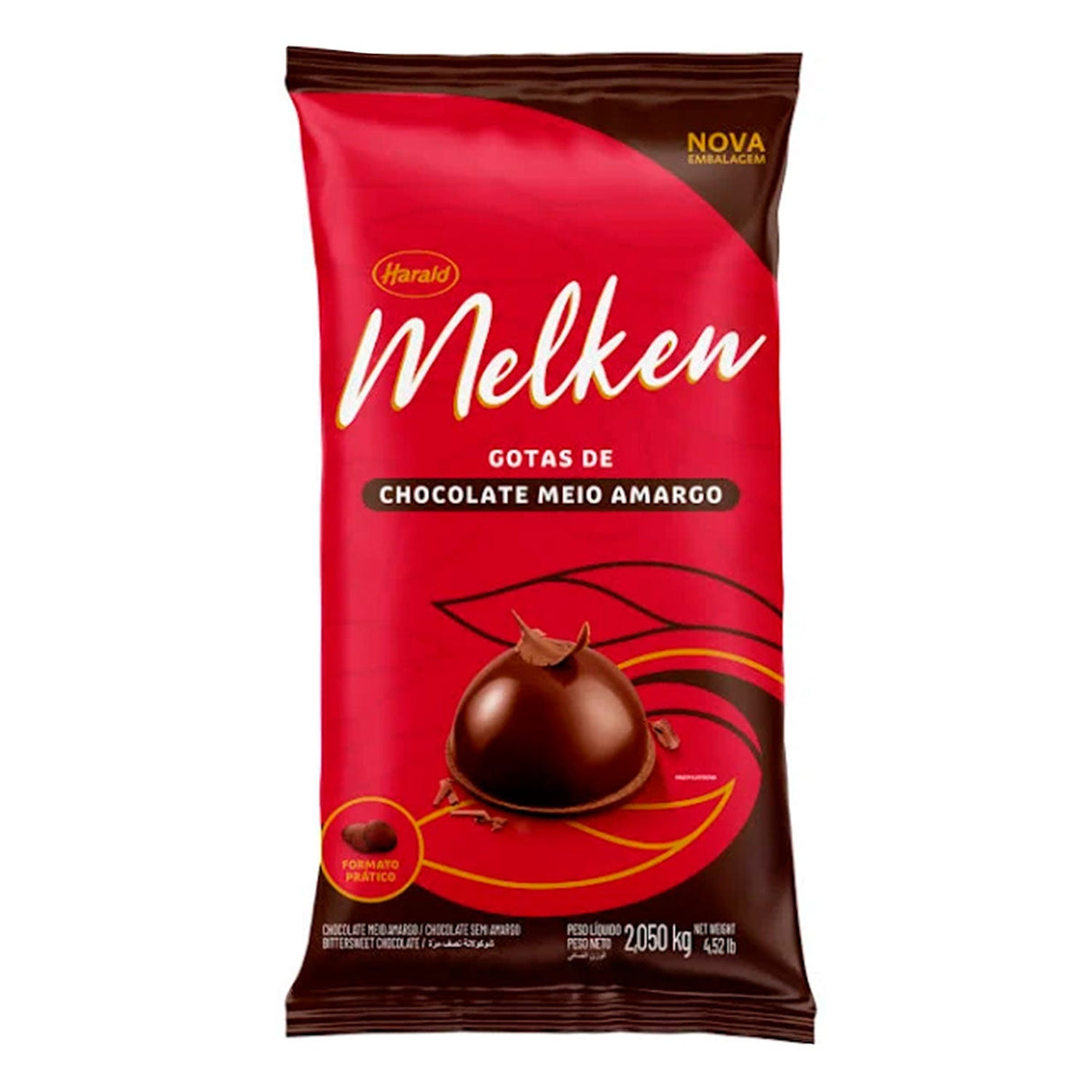 Chocolate em Gotas Meio Amargo Melken 2,05kg - Harald