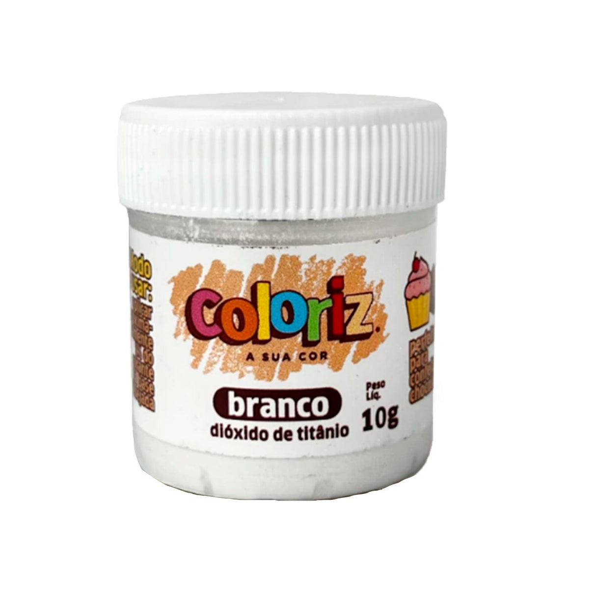 Corante Em Pó Coloriz Dióxido De Titânio Branco 10g - Gran Chef