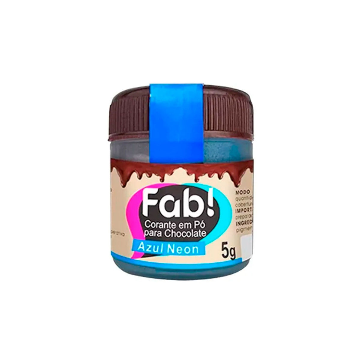 Corante Em Po P/Chocolate Azul Neon 5g - Fab