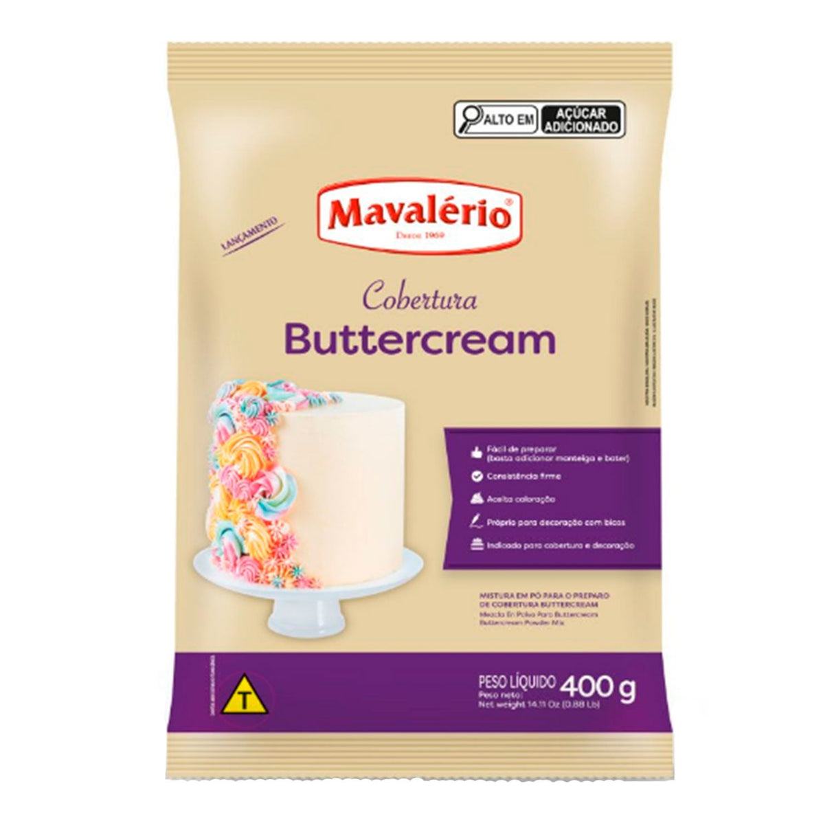 Mistura em Pó para Preparo de Buttercream - 400g - Mavalério