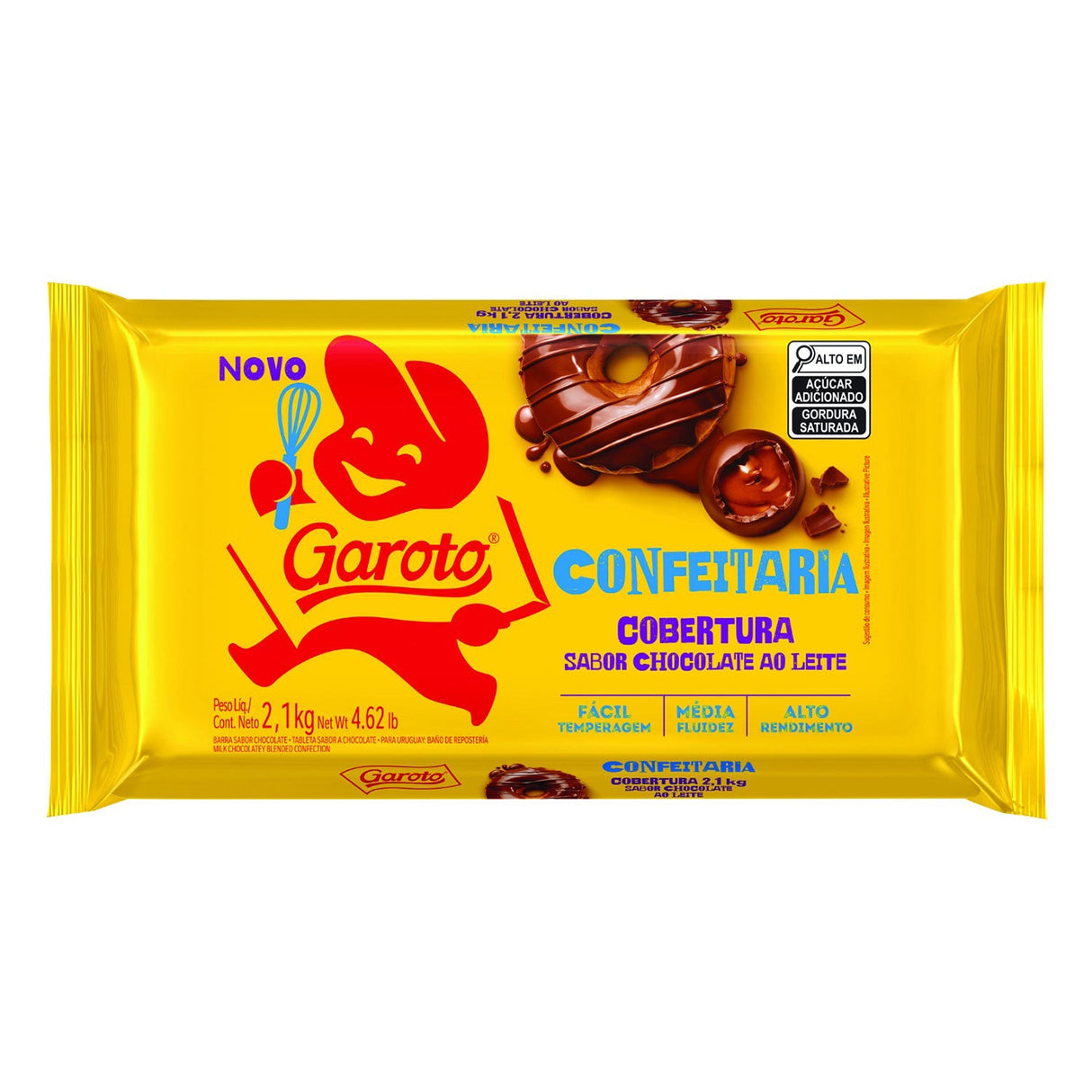 Cobertura Sabor Ao Leite Em Barra 2,1kg - Garoto