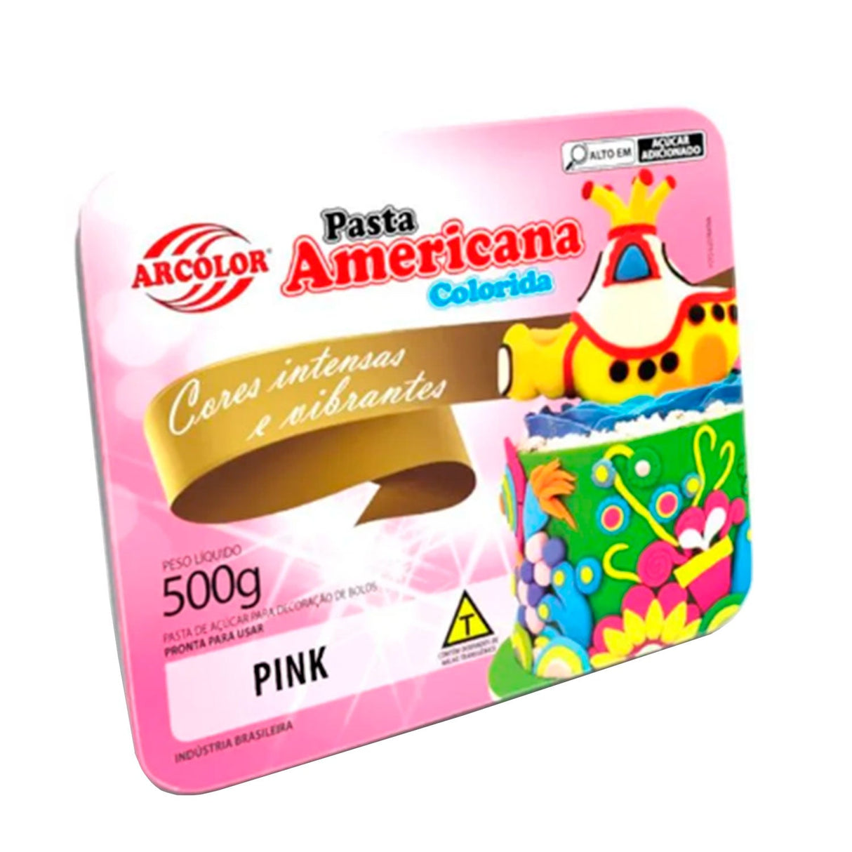 Pasta Americana Colorida Pink 500g - Arcolor