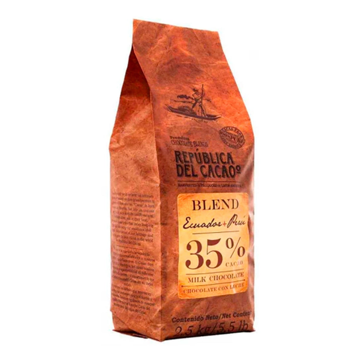 Chocolate Ao Leite 35% de Cacau Ecuador + Peru 2,5Kg - Republica Del Cacao