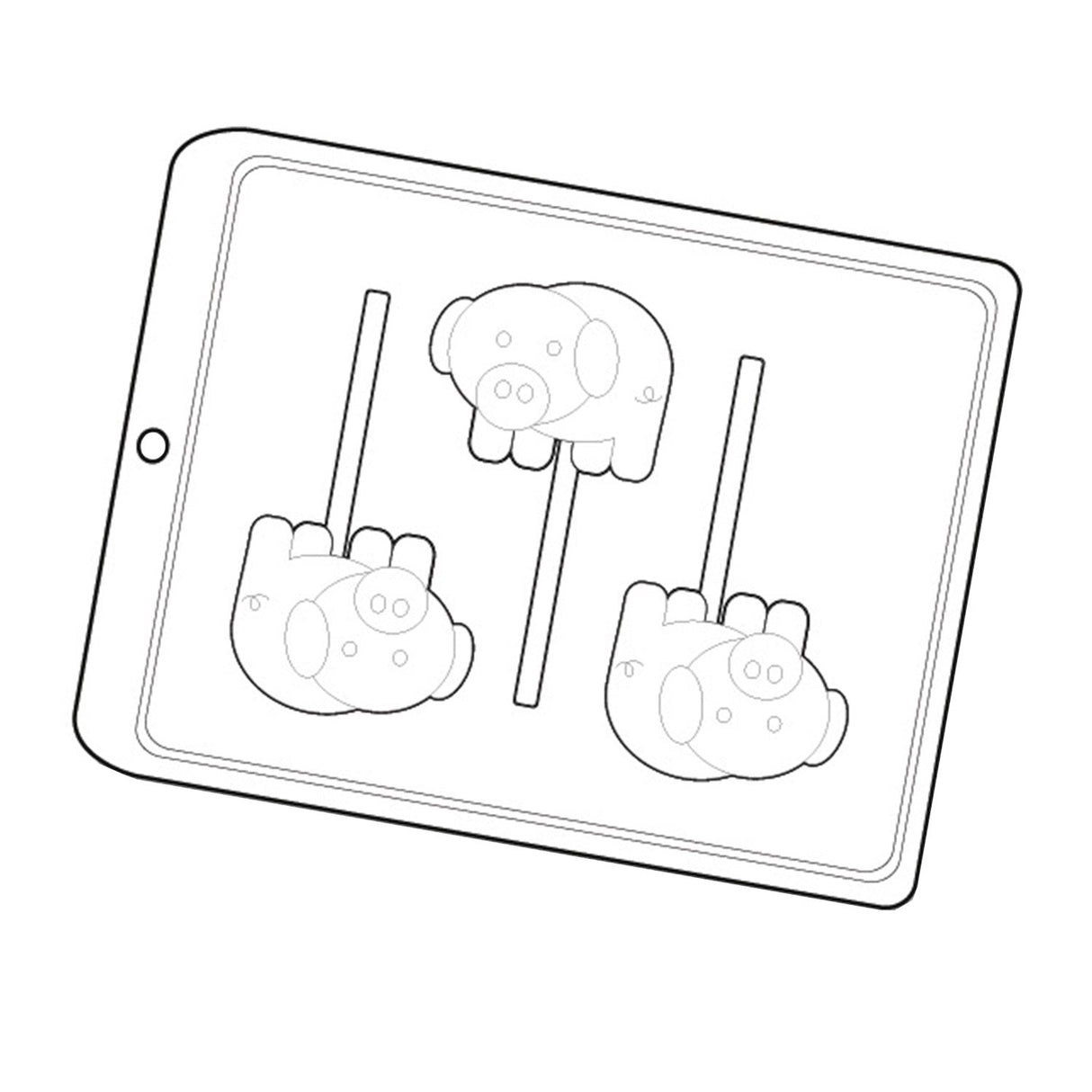 Forma Padrão Pirulito Porquinho ( 3417 ) - Crystal Forming