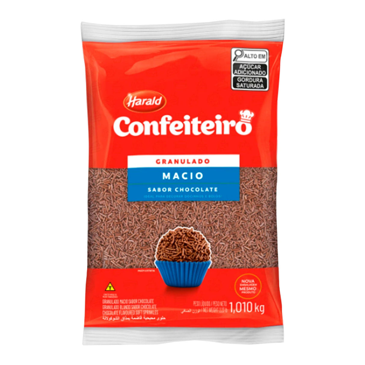 Granulado Macio Sabor Chocolate Confeiteiro 1,050Kg - Harald