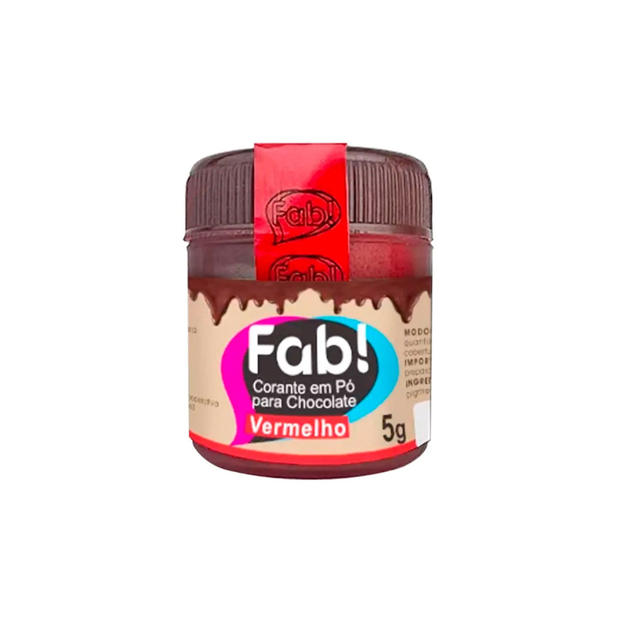 Corante Em Po P/Chocolate Vermelho 5g - Fab