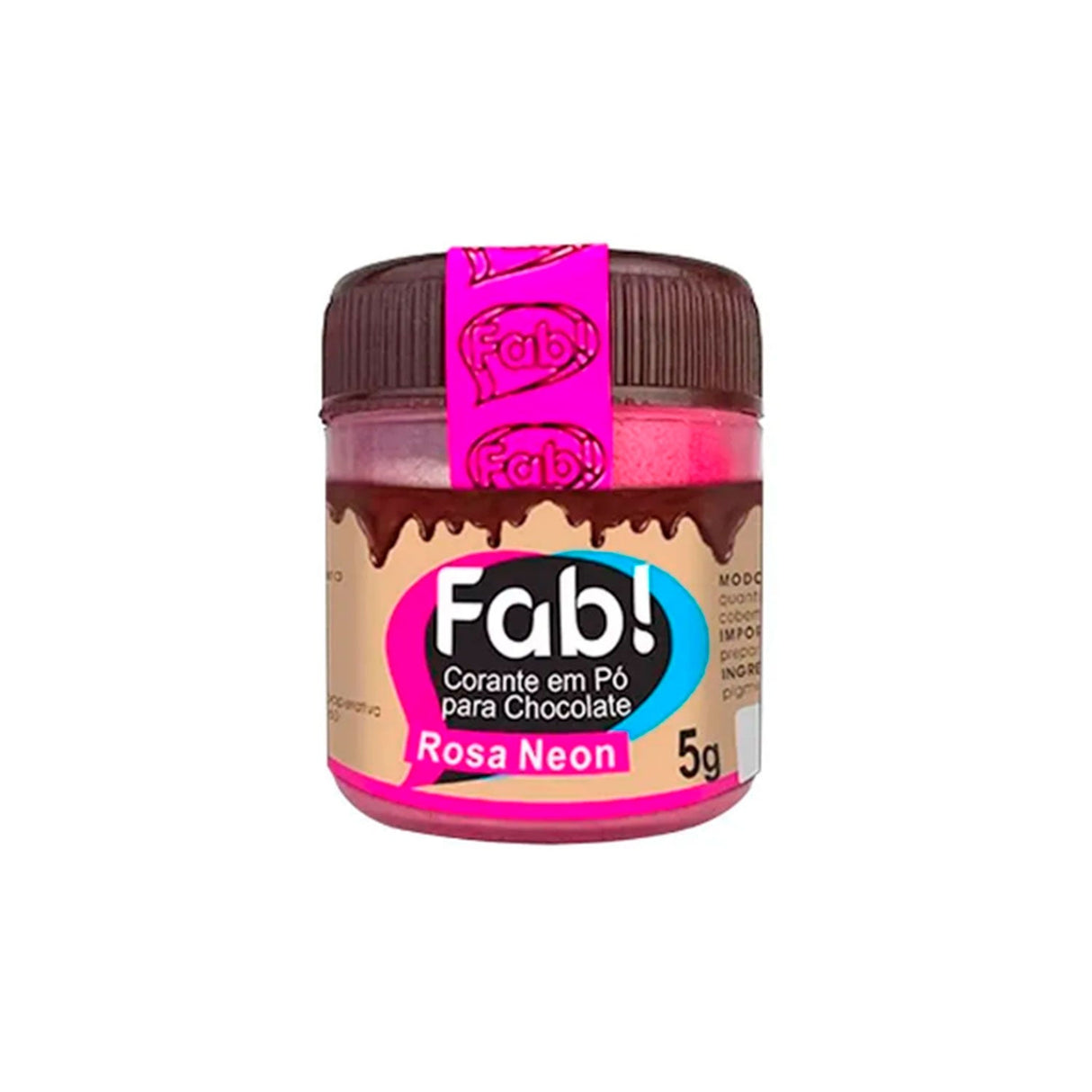 Corante em Pó P/Chocolate Rosa Neon 5g - Fab