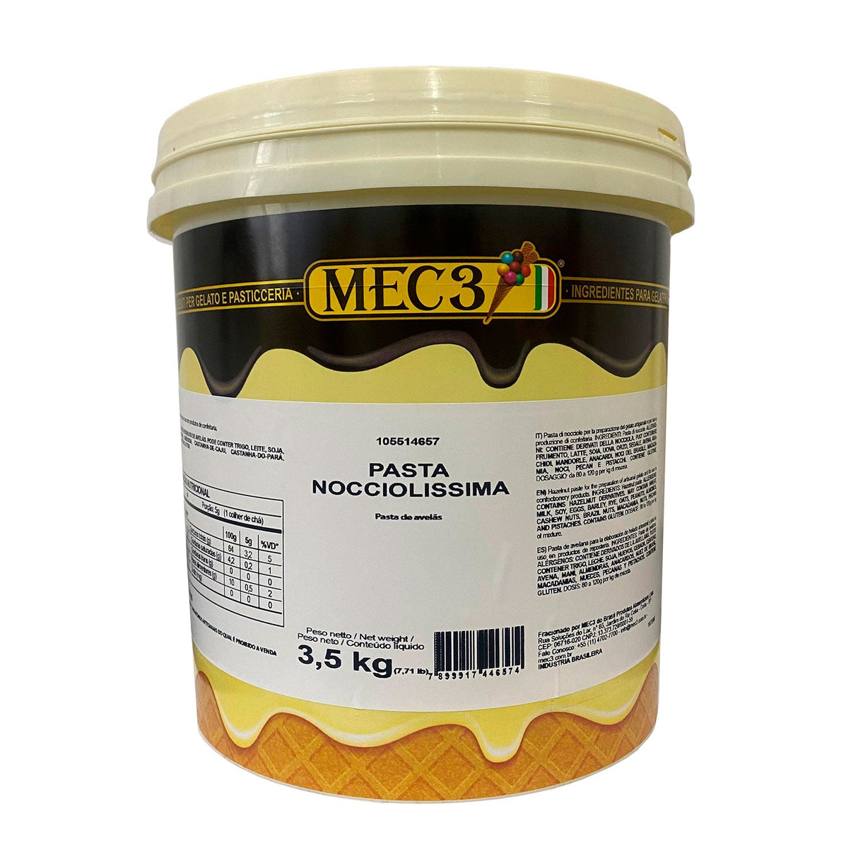 Pasta De Avelã Nocciolissima 3,5Kg - Mec3