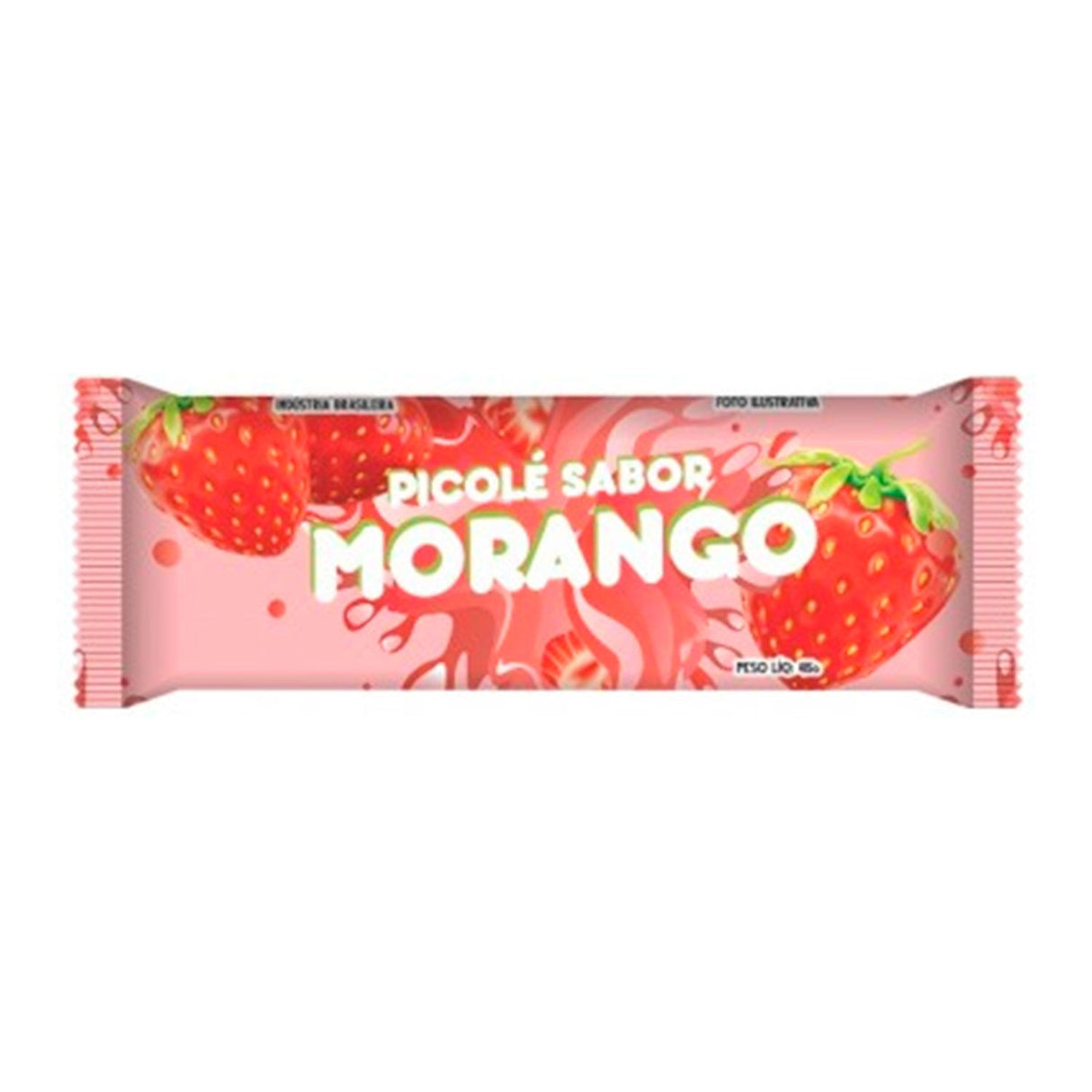 Embalagem Para Picolé - 7Cm X 19Cm - Morango - 245 Unid - Riacho