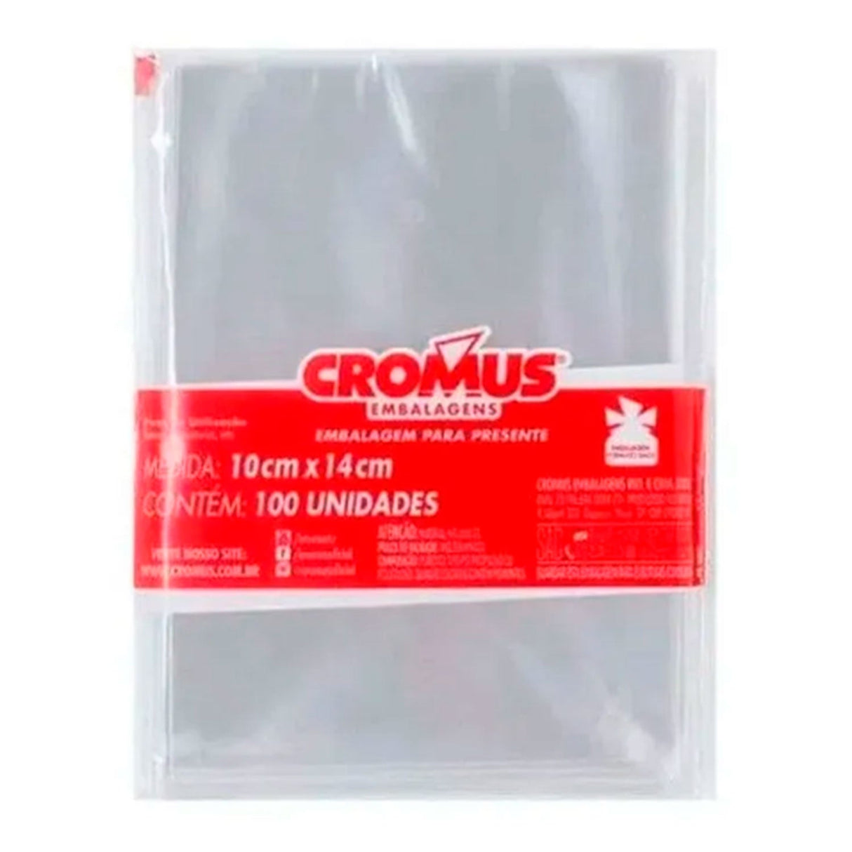 Saco Transparente 10X14 Incolor (50Un) - Cromus