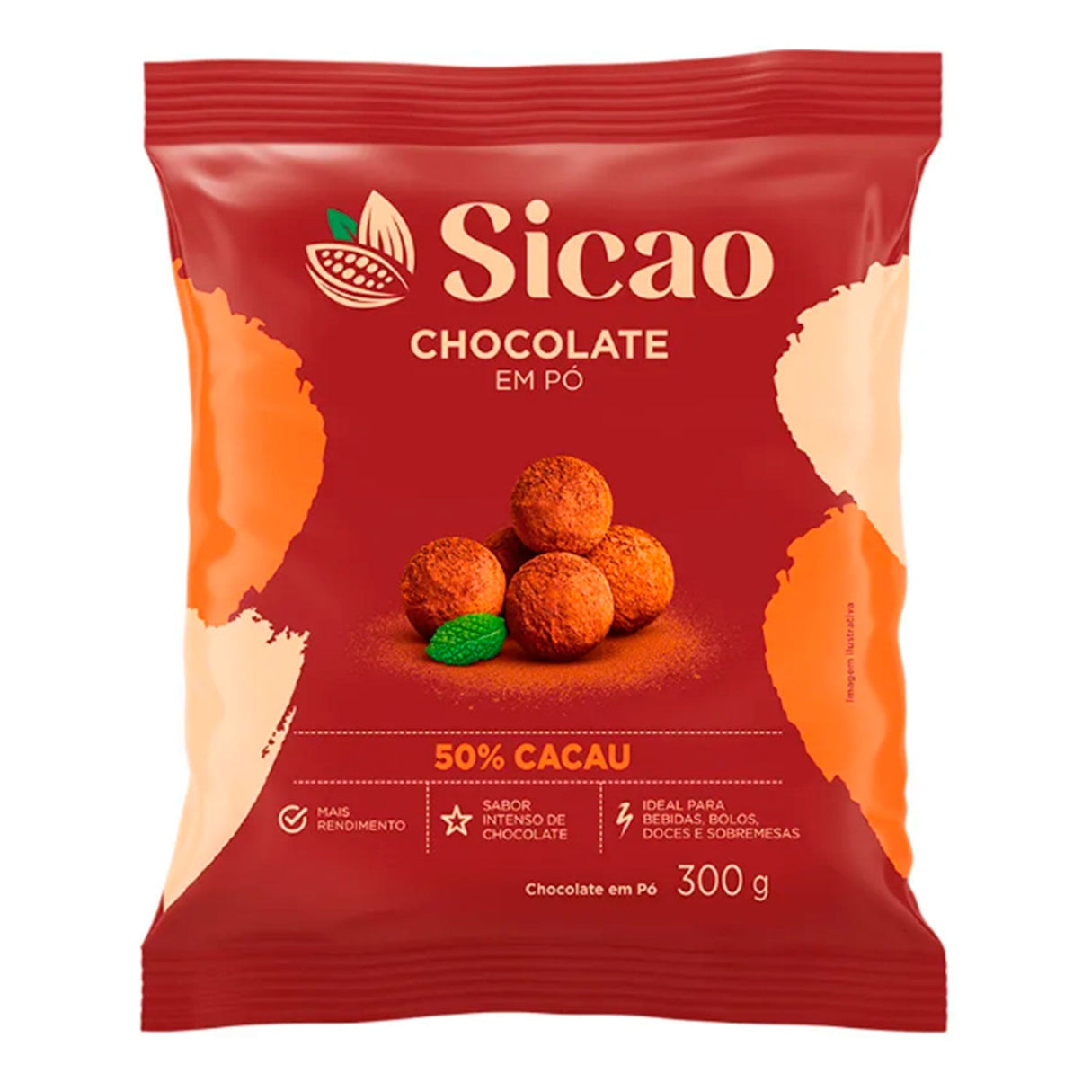 Chocolate em Pó 50% Cacau - 300g - Sicao