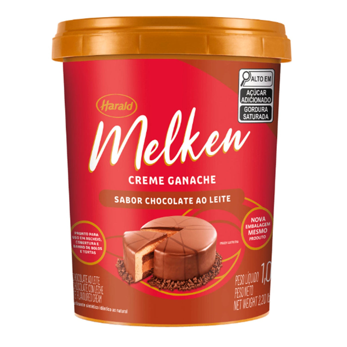 Recheio De Ganache De Chocolate Ao Leite 1Kg - Harald Melken