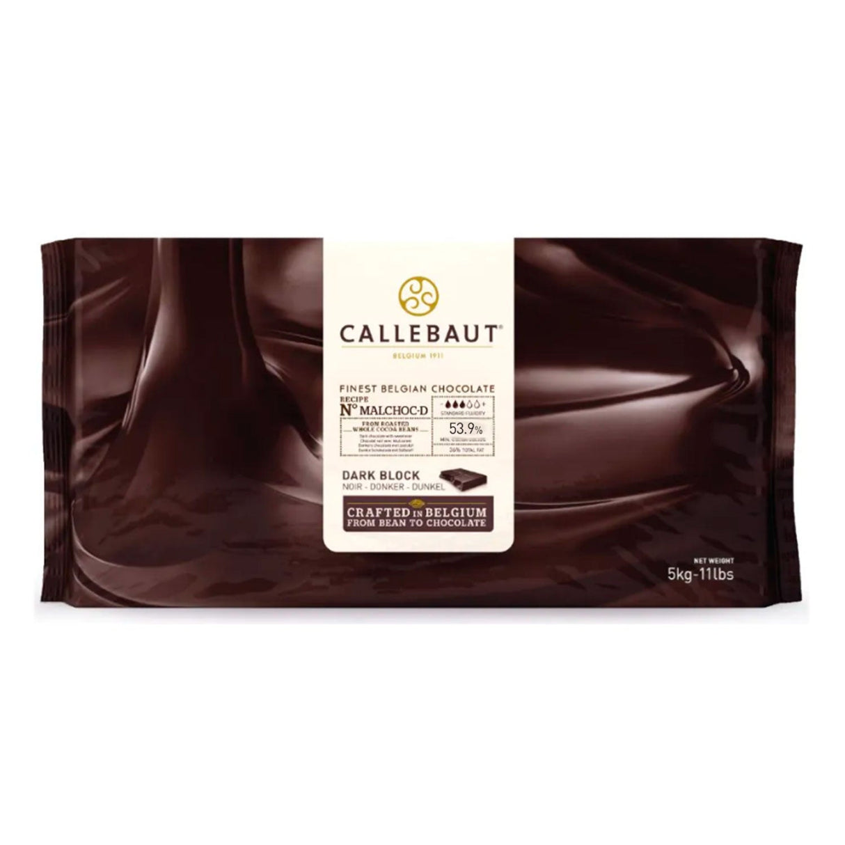 Chocolate Belga Sem Açúcar Amargo 'Malchoc-D' ( 53,9% ) Barra 5Kg - Callebaut